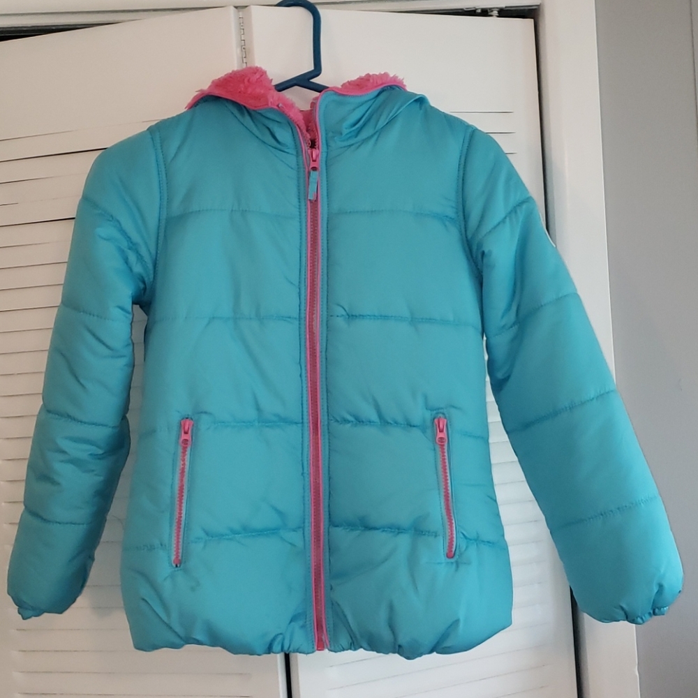 NWOT Blue & Pink Puffer Jacket